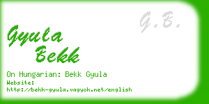 gyula bekk business card